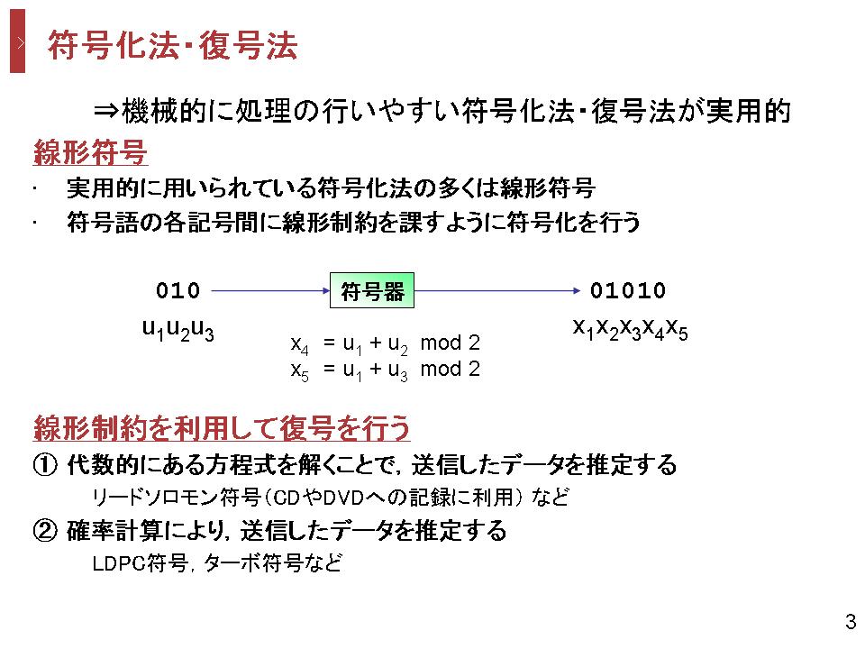 通信路符号化 | 早稲田大学 松嶋研究室 | 情報理論とその応用に関する研究
